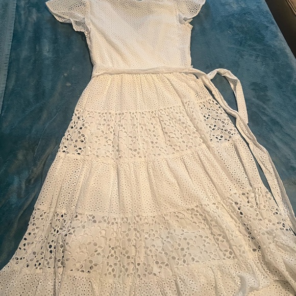 Ralph Lauren White Eyelet Midi Dress - Picture 9 of 15